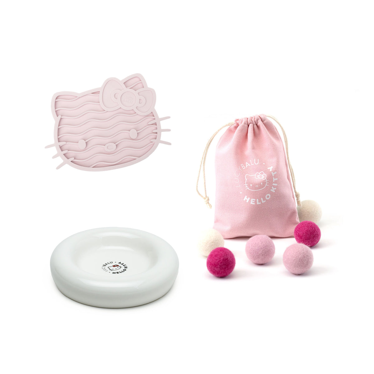 hello kitty katzenspielzeug set weiss rose