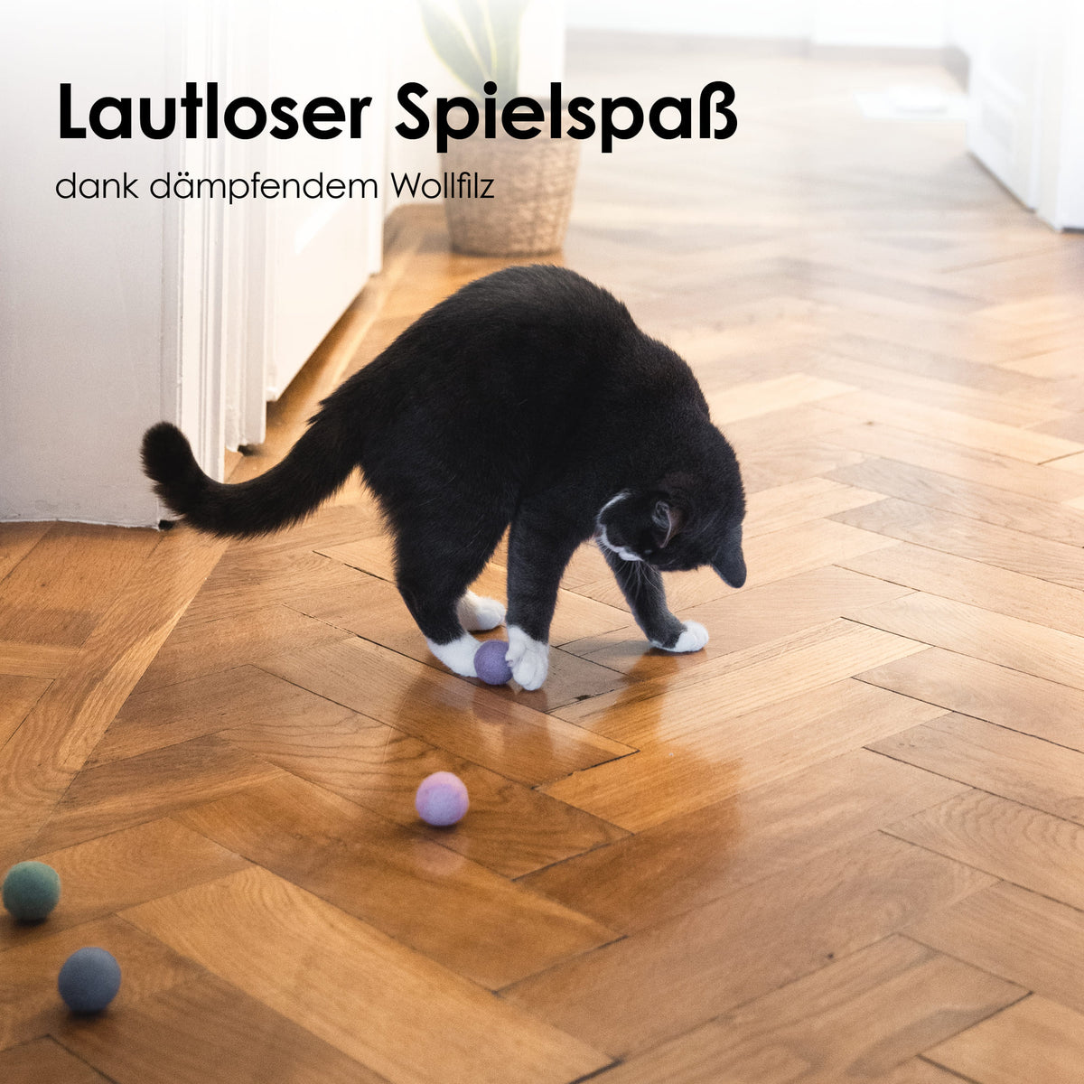 Katzenspielzeug Filzball bunt